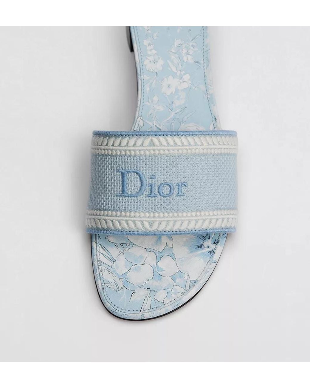 Dior White Iviera Dway Heeled Slide
