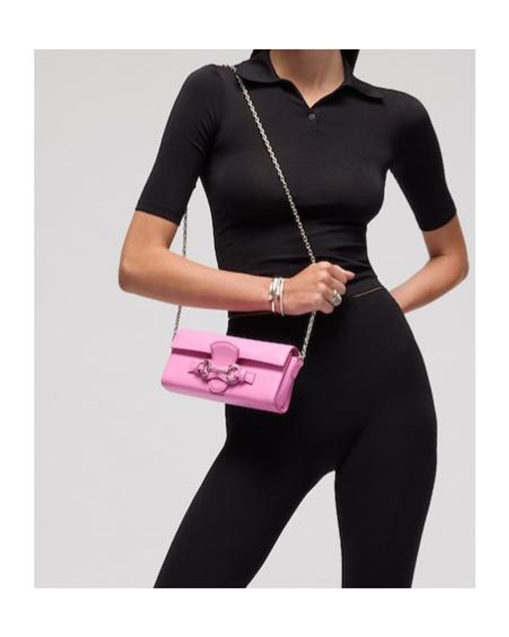 Gucci Pink Wallet On Chain With Horsebit