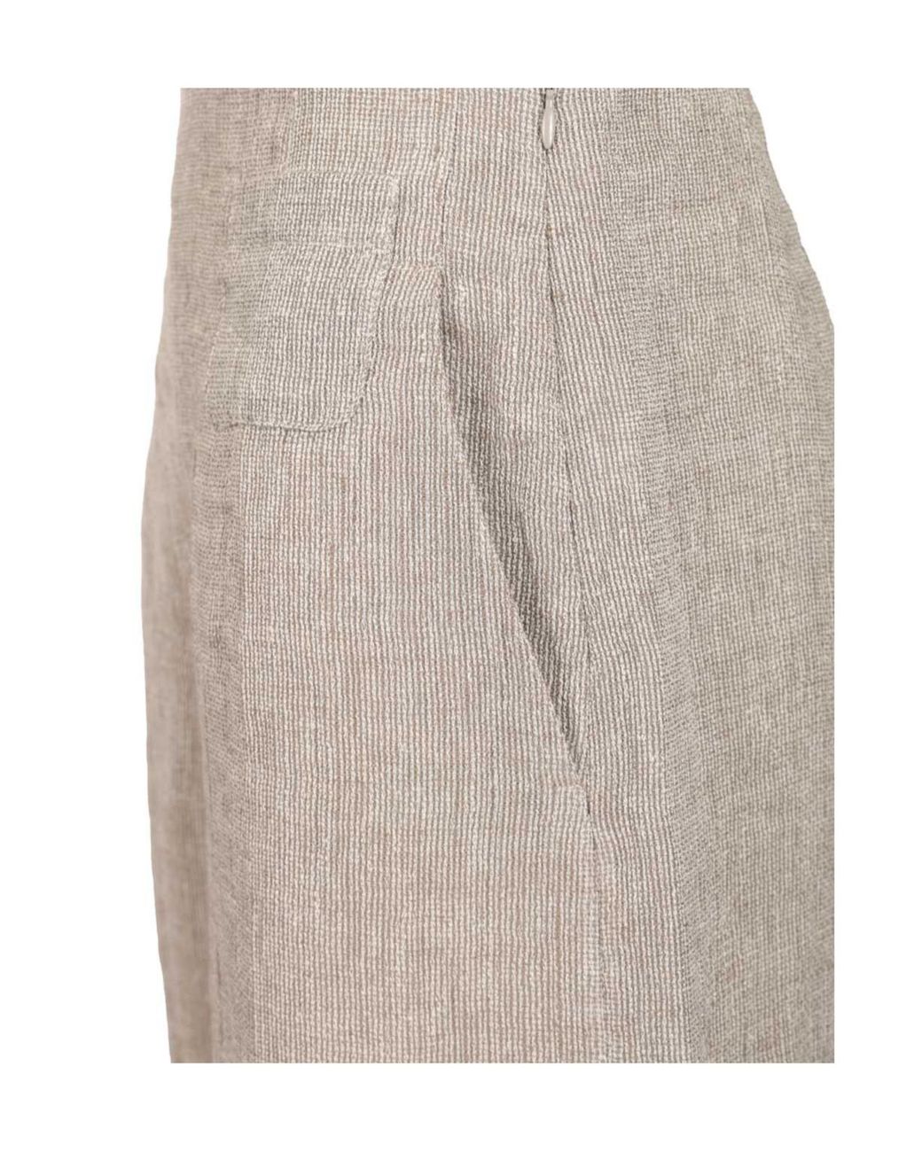 Emporio Armani Gray Zip Detailed Wide Leg Pants