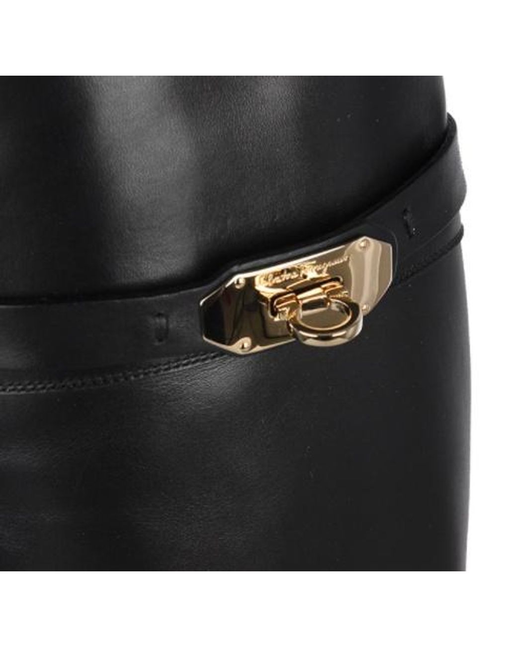 Ferragamo Black Logo Boots