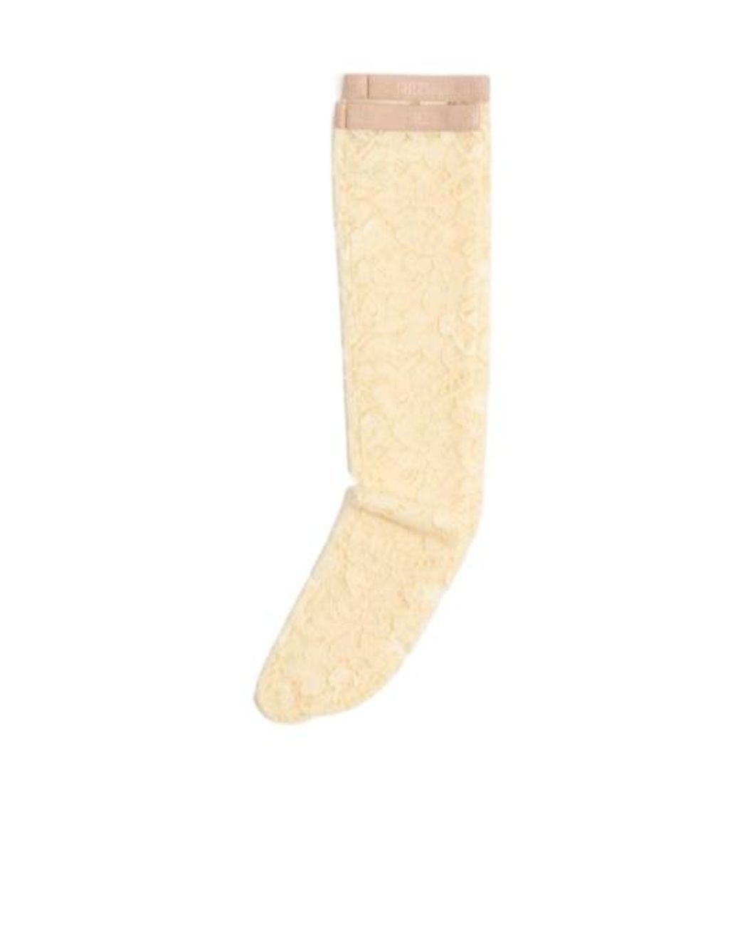 Valentino White Logo Band Lace Detailed Socks
