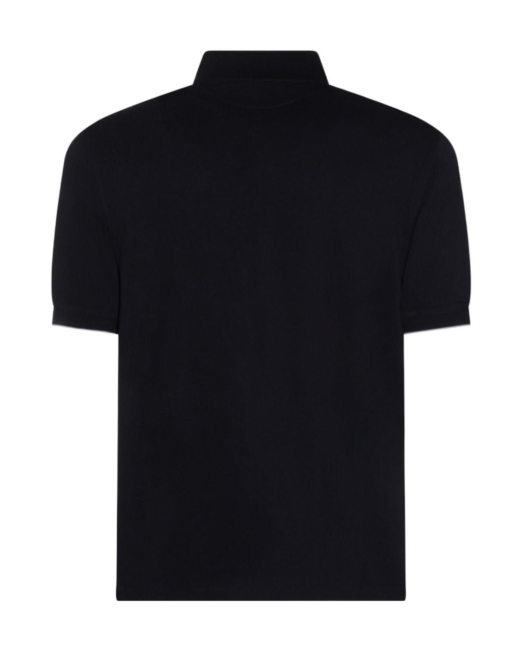 Brunello Cucinelli Black Logo Detailed Short-Sleeved Polo Shirt for men