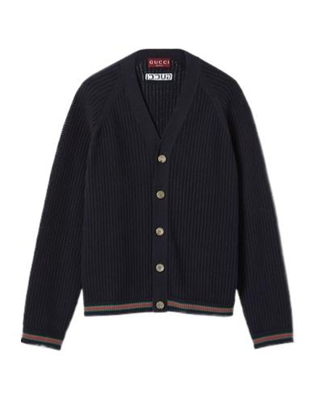 Gucci Black Logo Embroidered Button-Up Cardigan for men