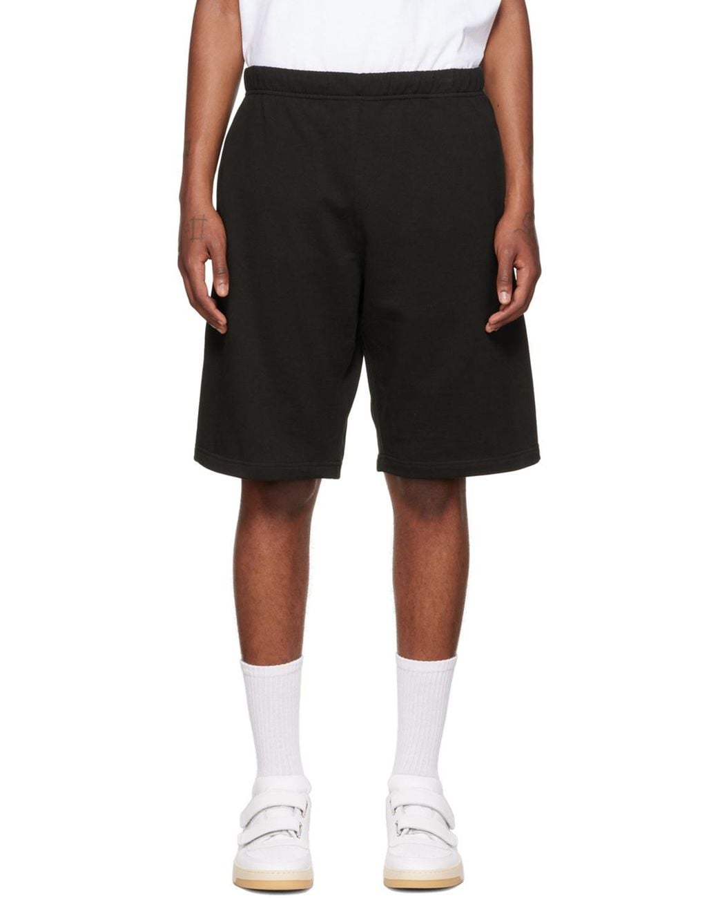 KENZO Black Logo Embroidered Track Shorts for men