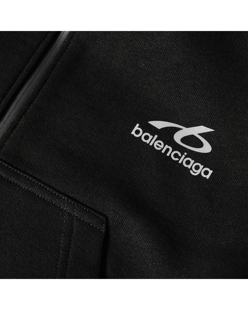 Balenciaga Black Full-Zip Hooded Jacket