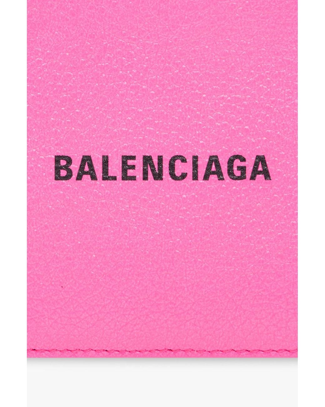 Balenciaga Pink Portamonete Lungo E Portacarte Cash Grande Da Donna