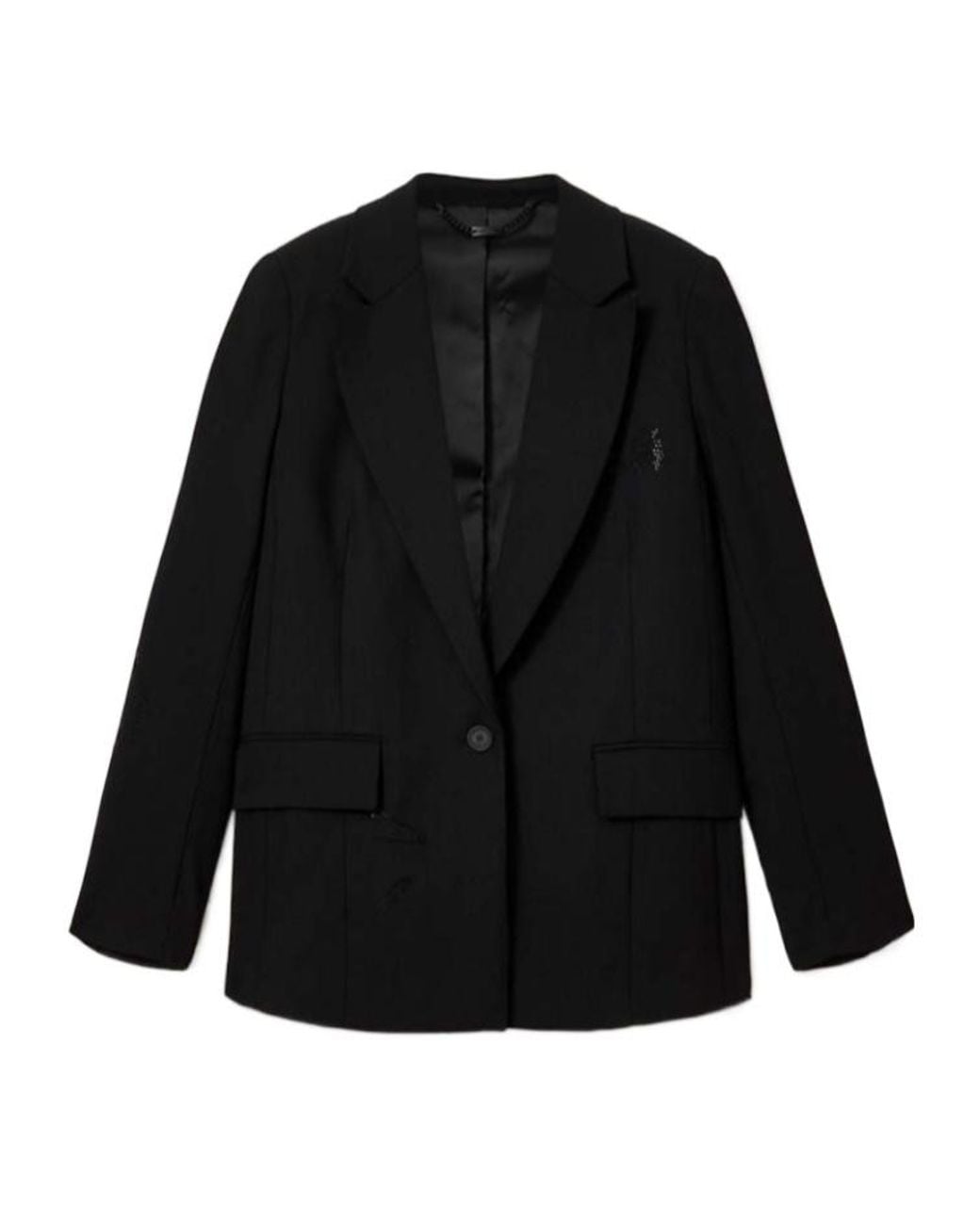 AllSaints Black Ottie Single Breasted Embellished Blazer