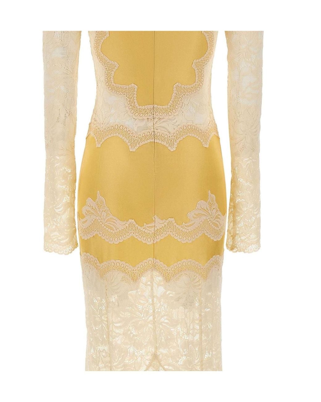Rabanne Metallic Rabanne Lace Panel Maxi Dress