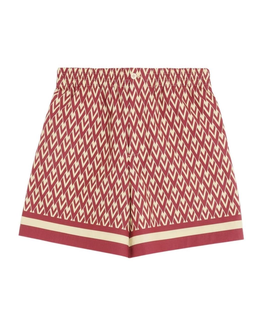 Valentino Red All-Over Geometric Printed Shorts for men
