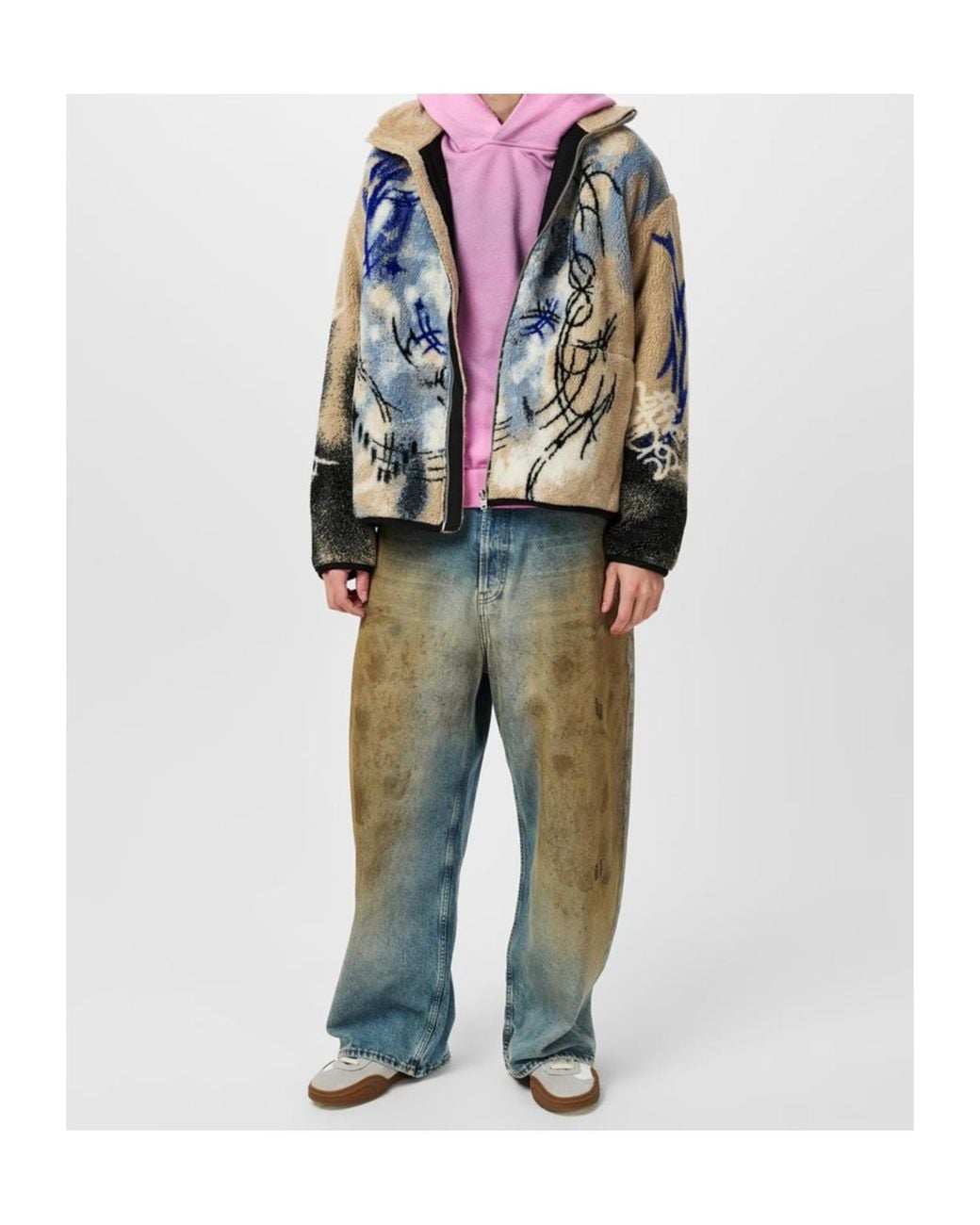 Acne Blue Teddy Jacquard Casual Jacket for men