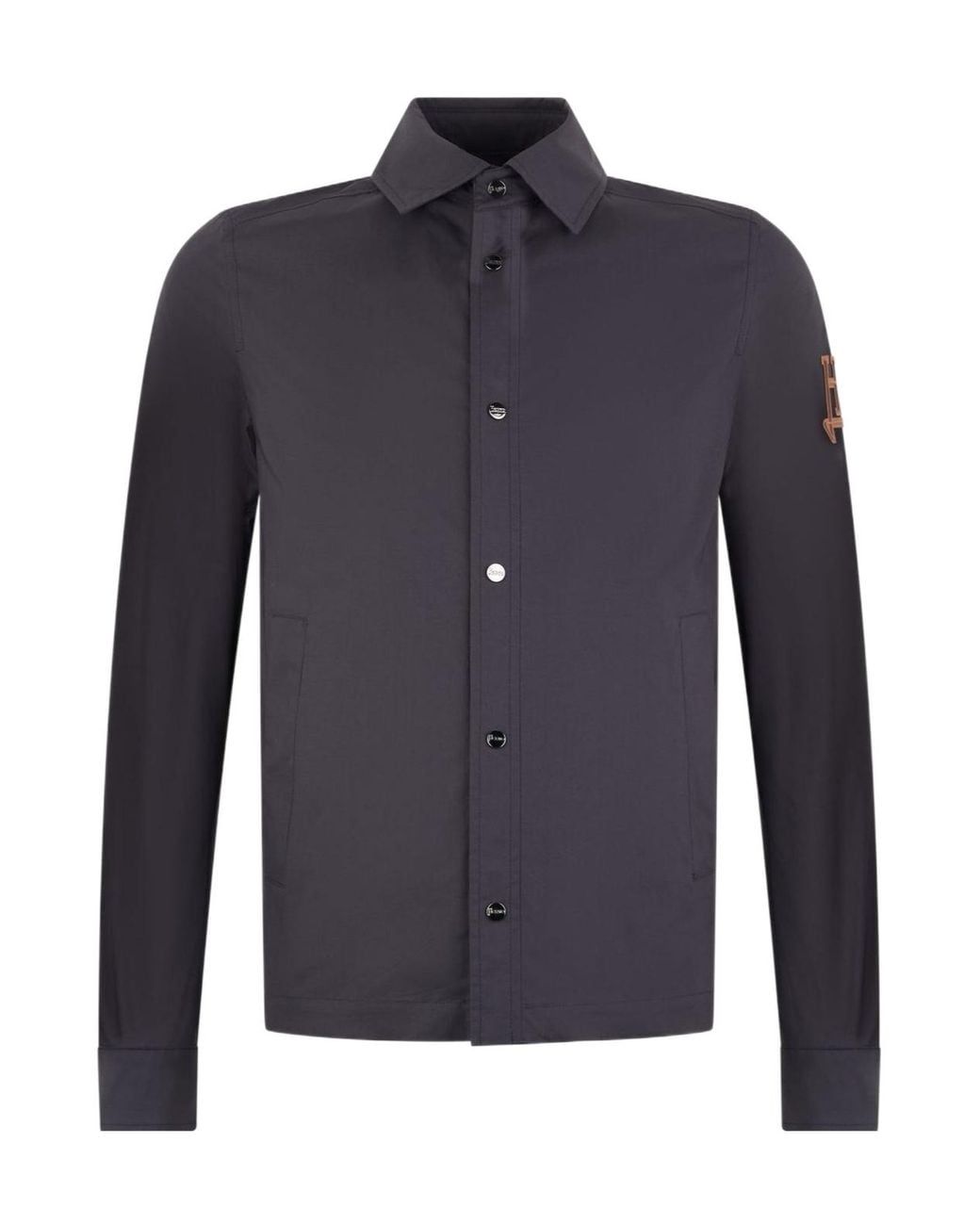 Herno Blue Button-Up Shirt Jacket for men