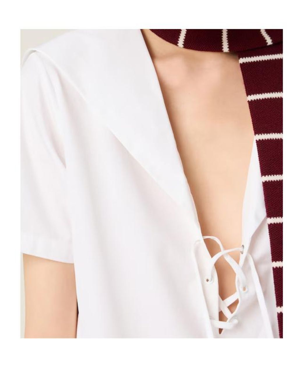 Miu Miu White Short-Sleeved Poplin Dress