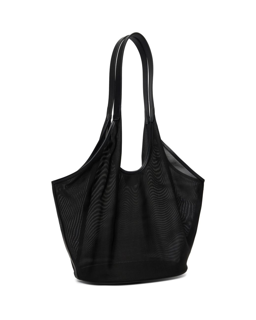 Aesther Ekme Black Large Phanton Mesh Leather-Trim Tote Bag