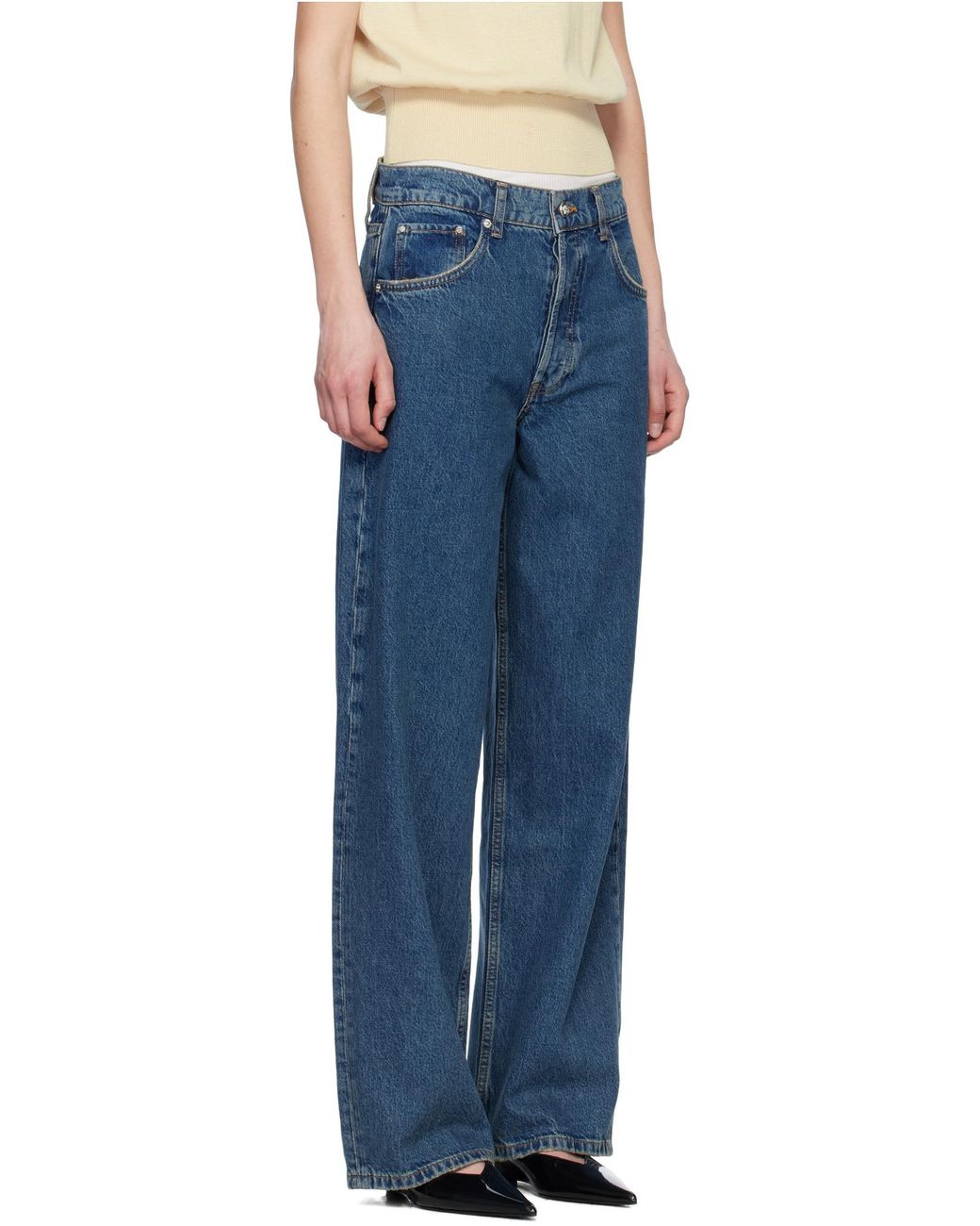 Anine Bing Blue Straight Jeans