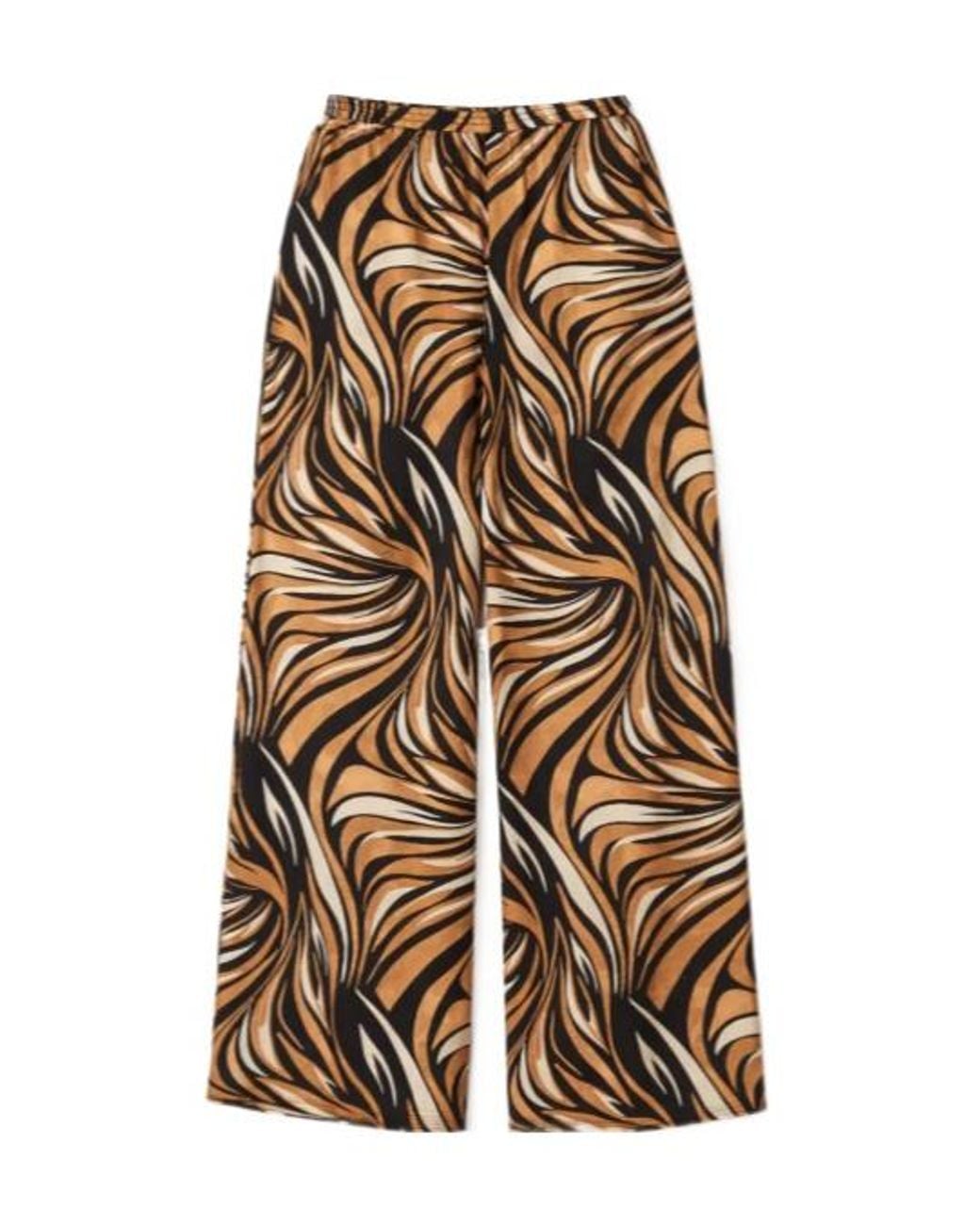 Twinset Multicolor Printed Wide-Leg Pants