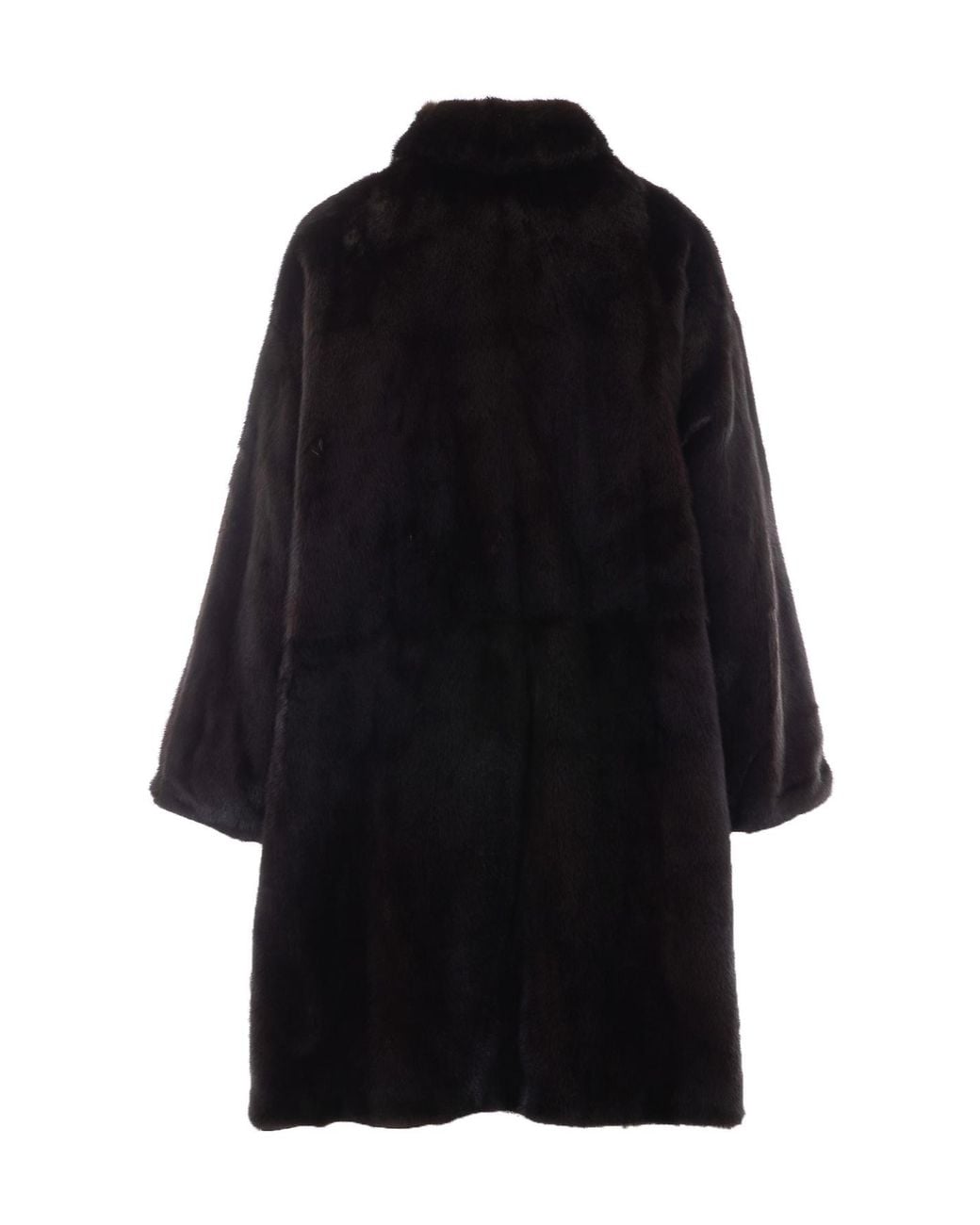 Yves Salomon Black Button-Front Coat