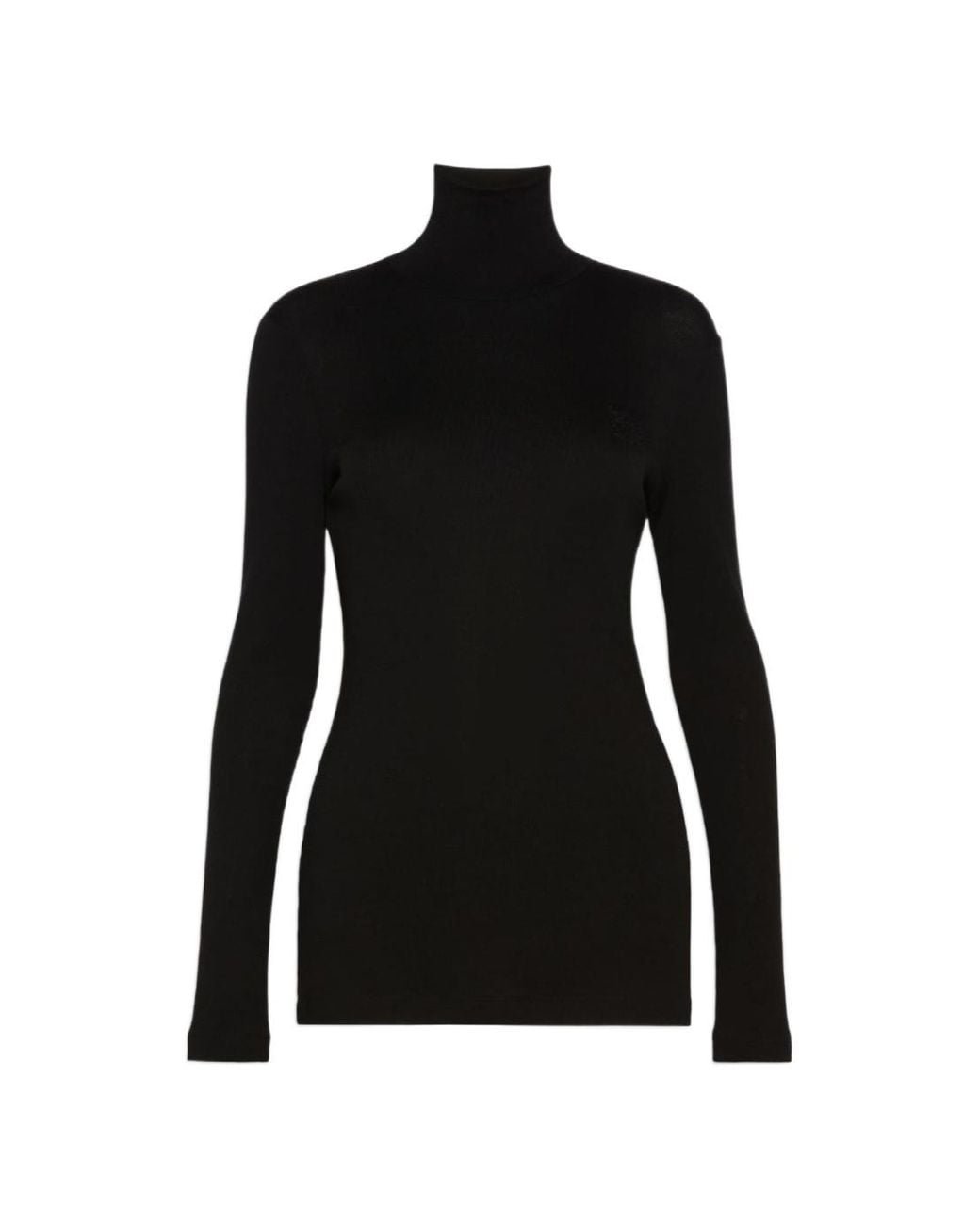 Max Mara Black Cono Ribbed Turtleneck Knitted Jumper