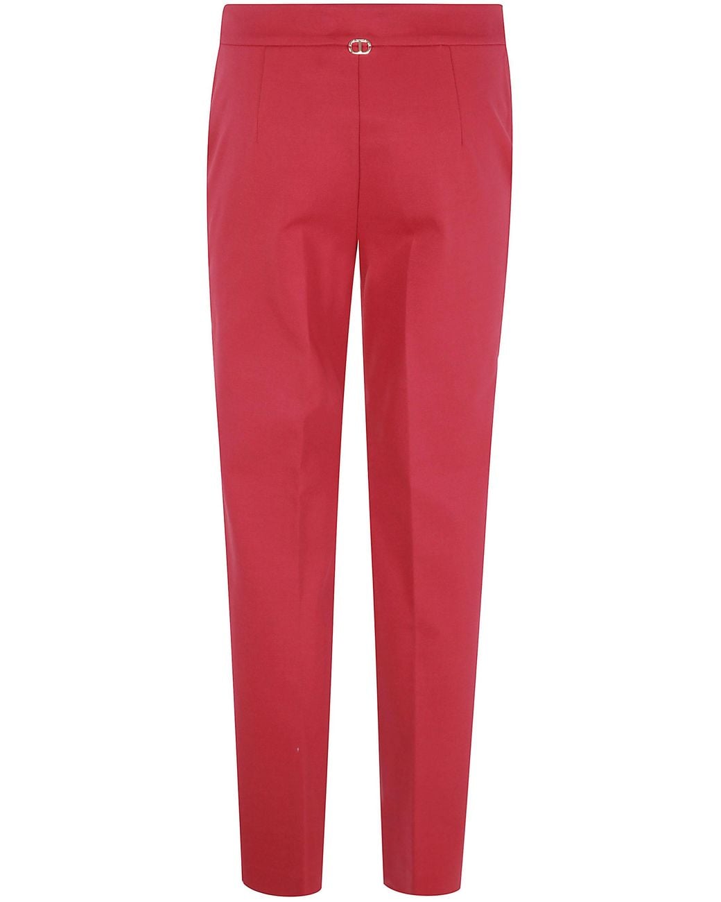 Twinset Red Ironed Crease Cigarette Trousers