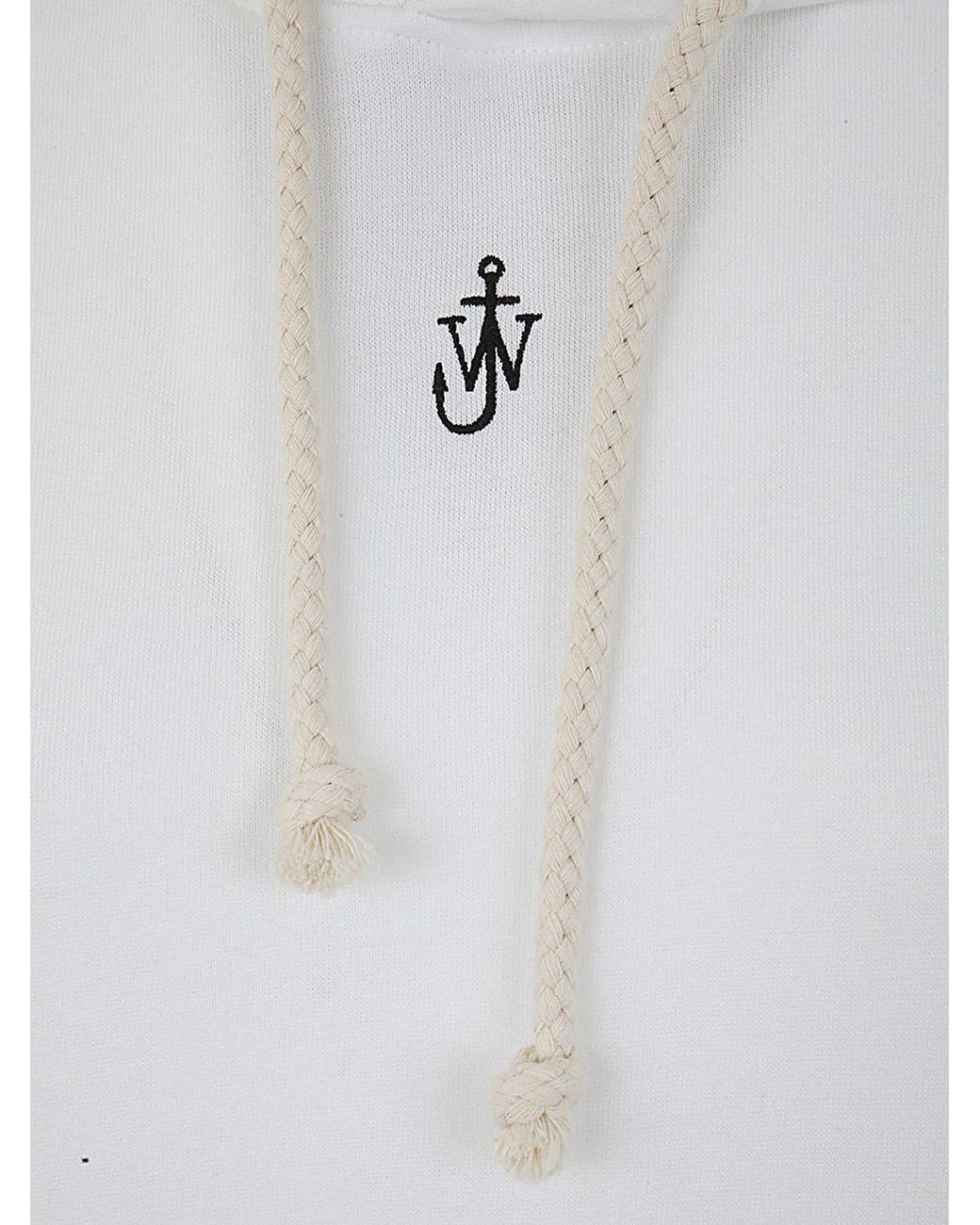 J.W. Anderson White Jw Anderson Logo Embroidered Drawstring Hoodie