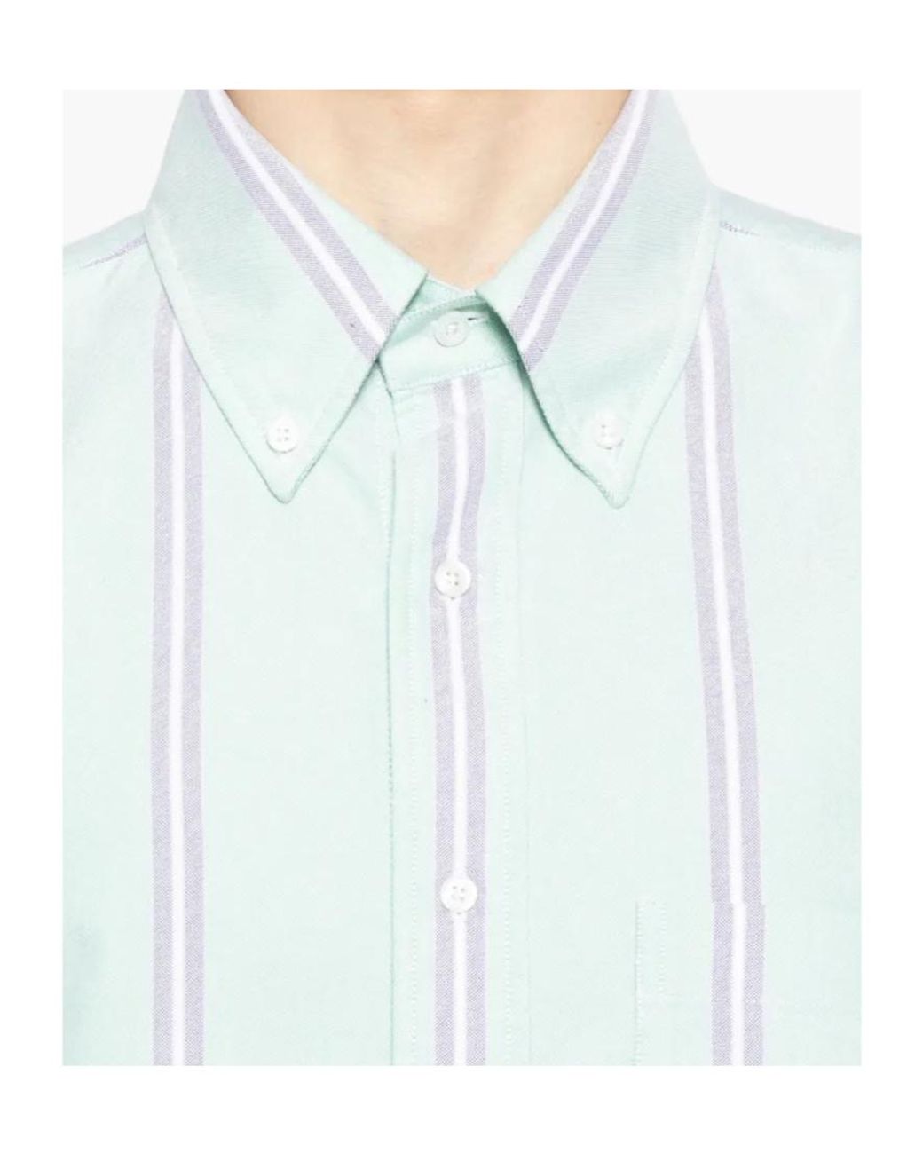Thom Browne Blue Striped Shirt for men