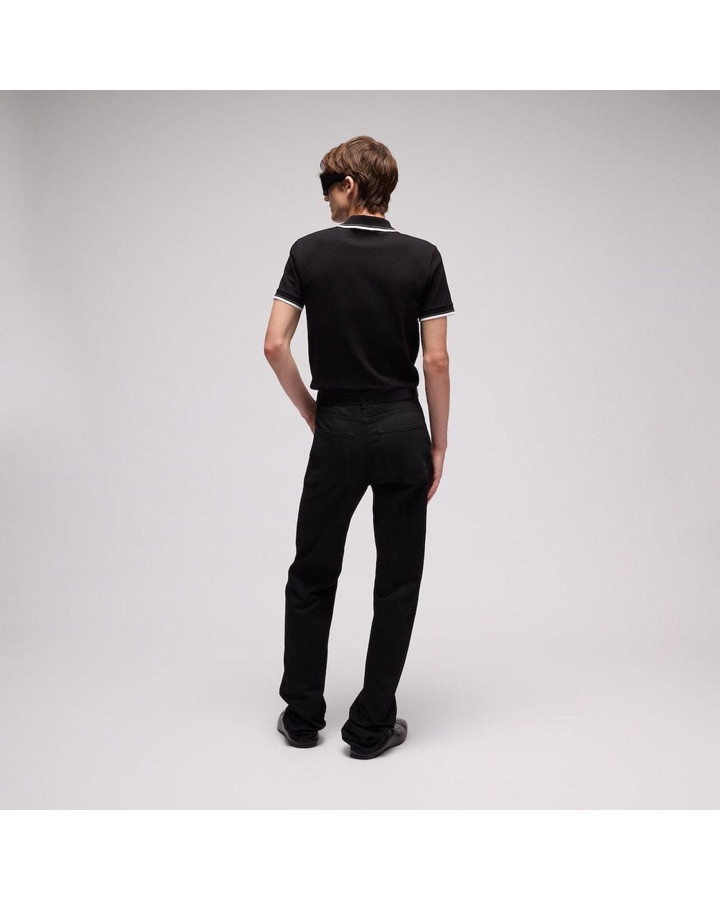 Gucci Black Cotton Piquet Polo Shirt With Embroidery for men