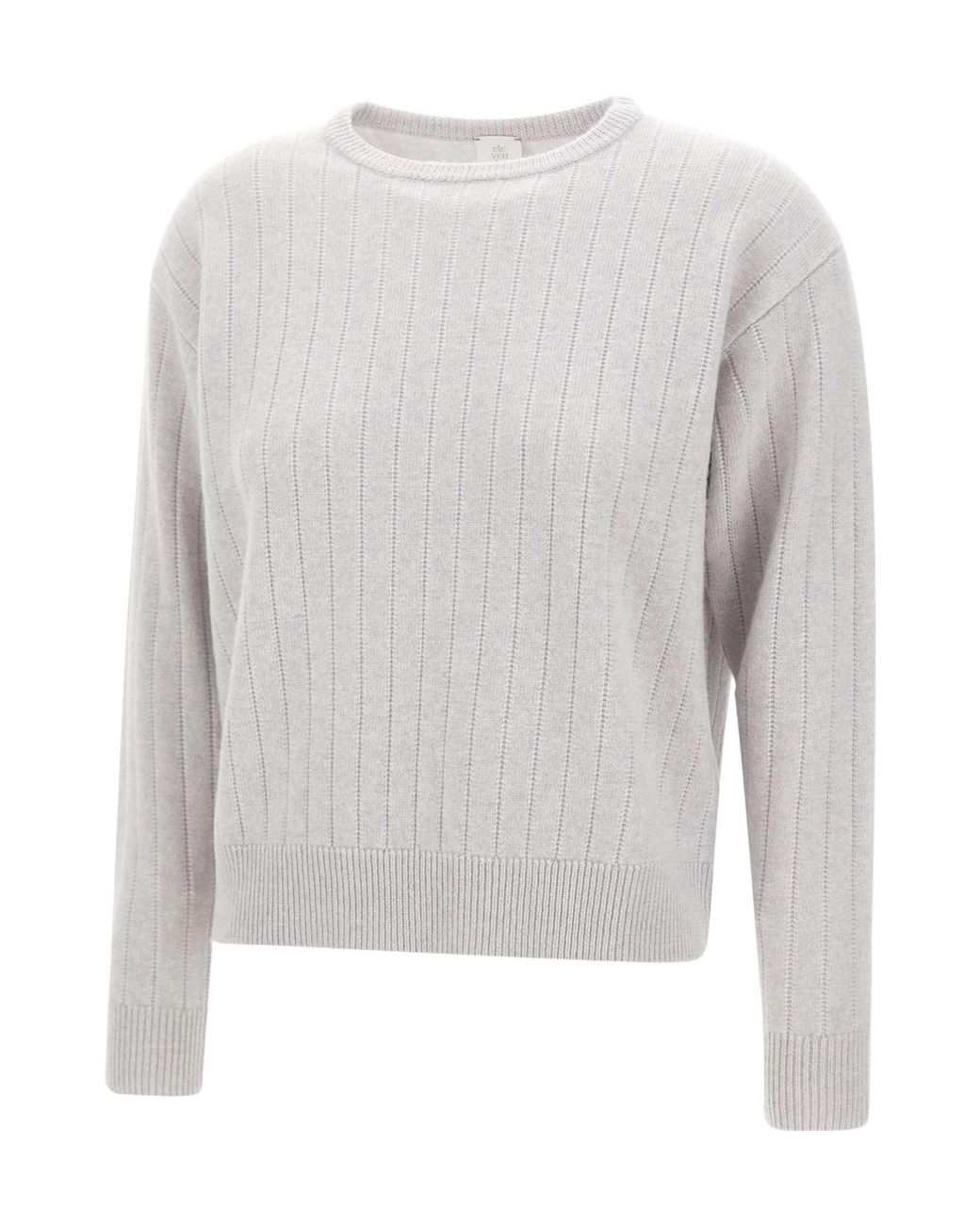 Eleventy Gray Textured Crew Neck Knitwear