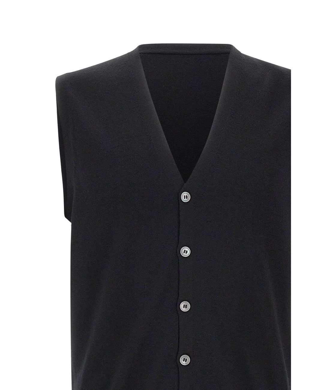 Gran Sasso Blue V-Neck Buttoned Knitted Vest for men