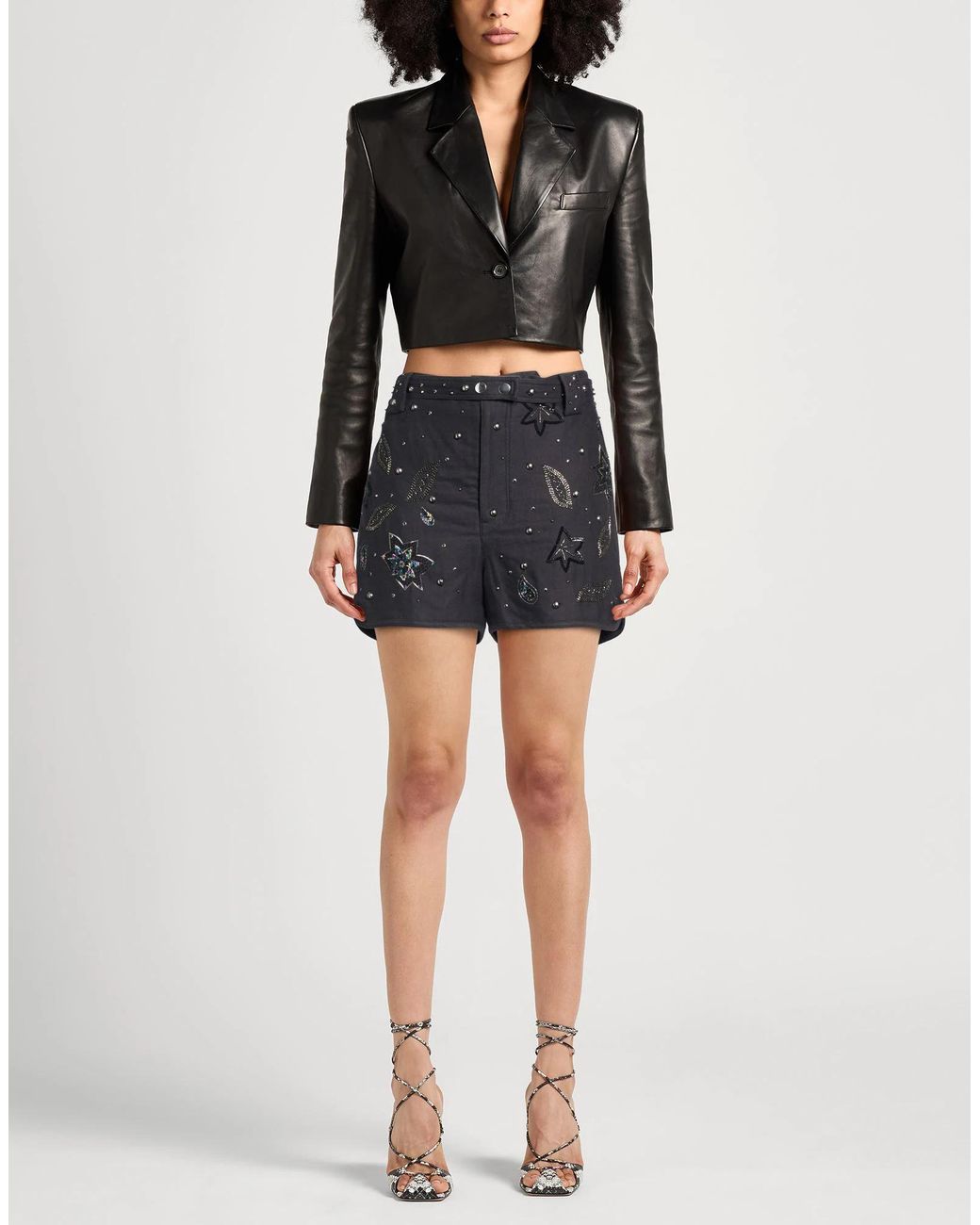 Isabel Marant Gray Charcoal Shorts & Bermuda Shorts Cotton, Linen