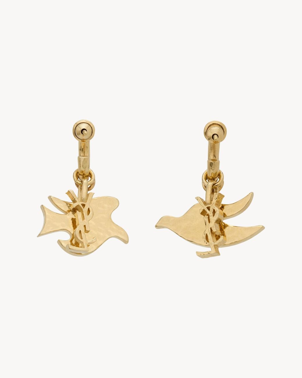 Saint Laurent White Dove-Shaped Earrings