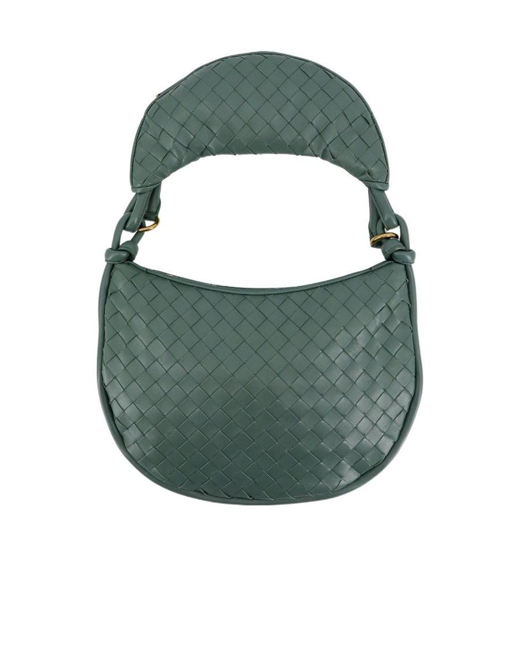 Bottega Veneta Green Medium Gemelli Knitted Shoulder Bag