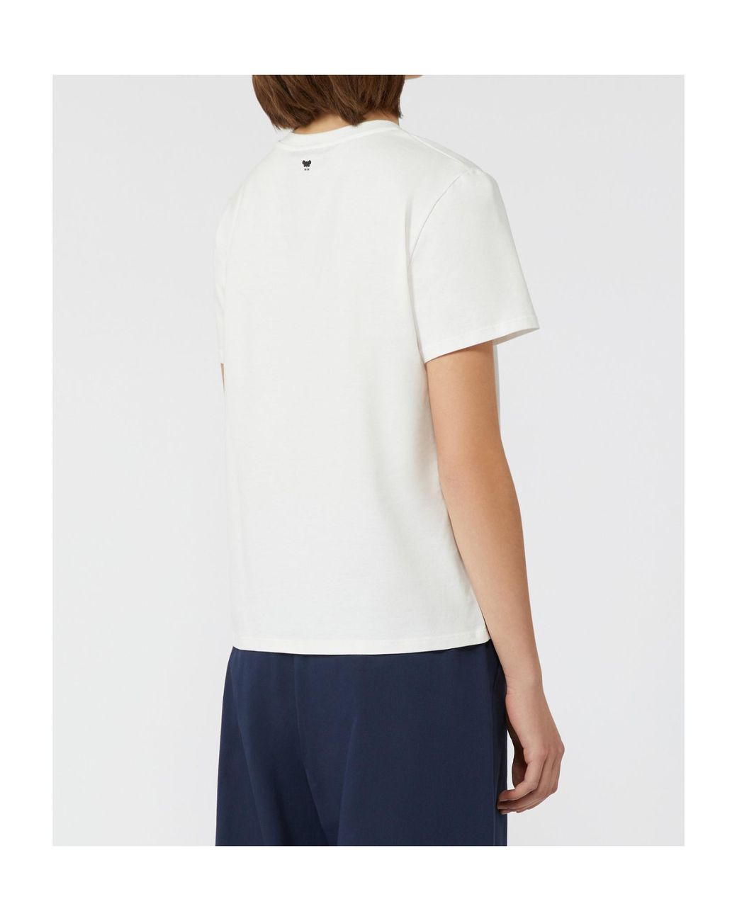 Weekend by Maxmara White Guglia Logo Printed Crewneck T-Shirt