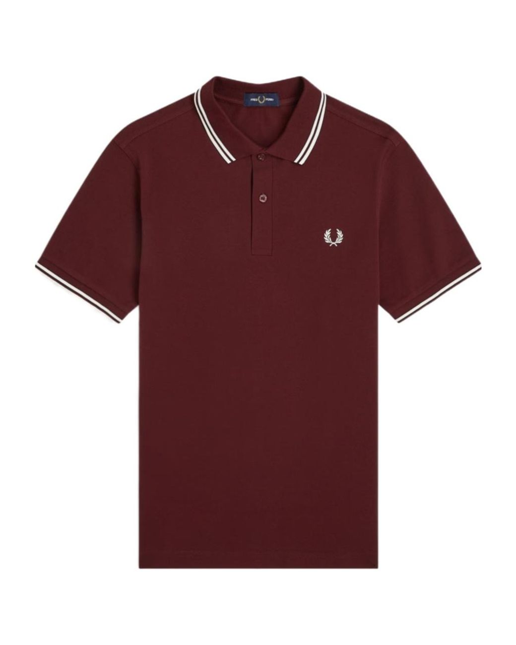 Fred Perry Red Short Sleeve Twin Tipped Polo Shirt for men