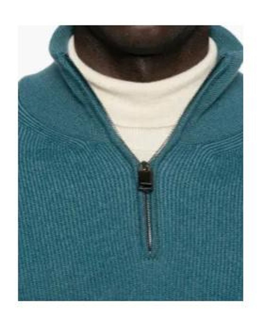 Brioni Green Half-Zip Long-Sleeve Sweater for men
