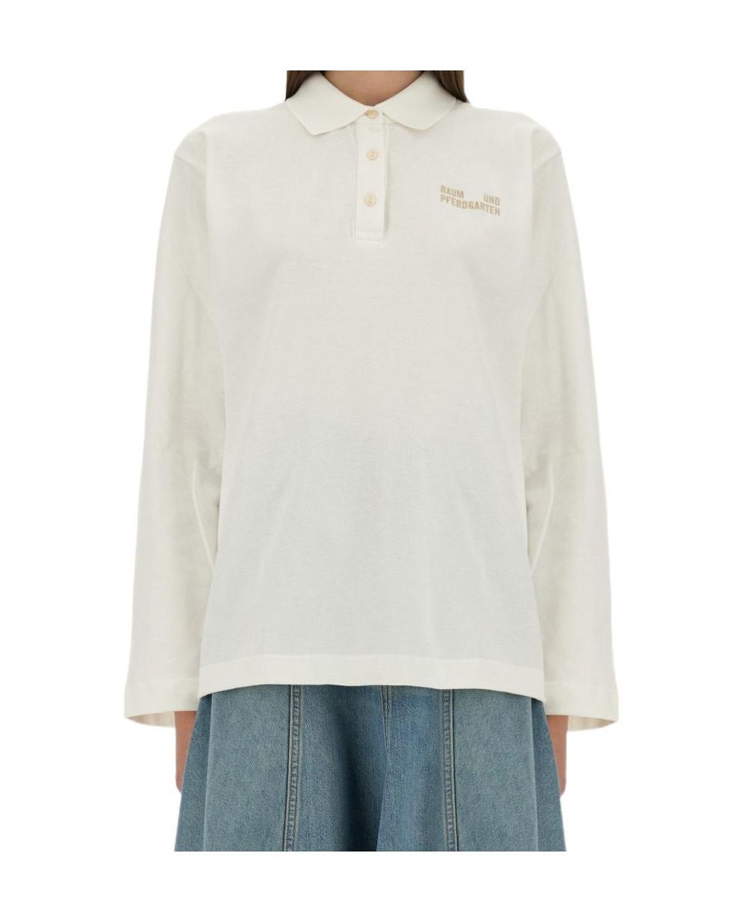 Baum und Pferdgarten White Polo Long Sleeve Top