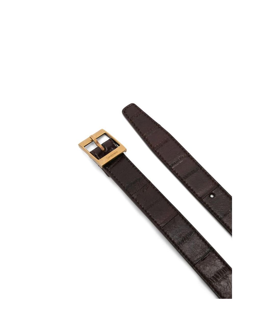 Saint Laurent White Logo Belt