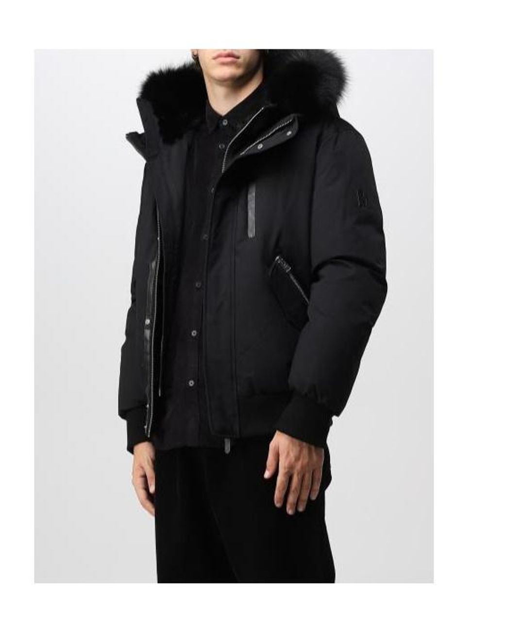Mackage Black Hooded Down Jacket for men