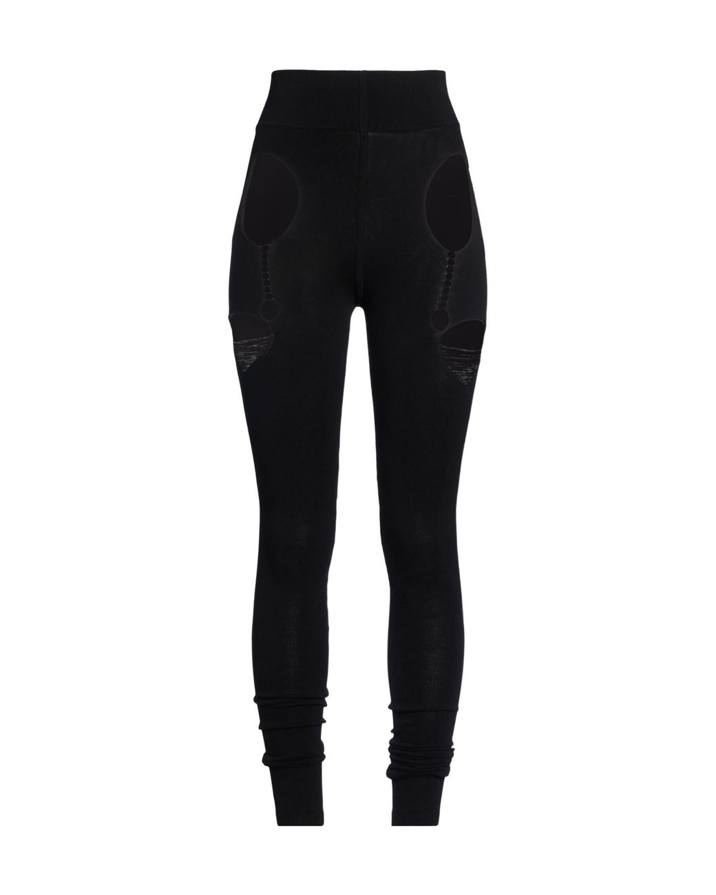 Rick Owens Black Plain Colour Leggings