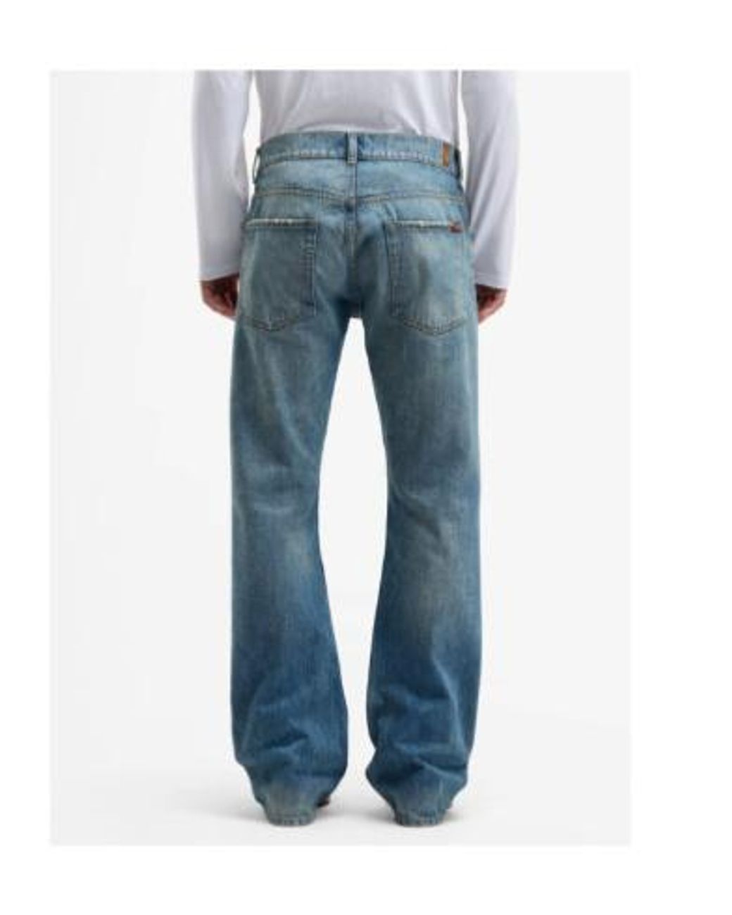 7 For All Mankind Blue Mid Waist Bootcut Jeans for men