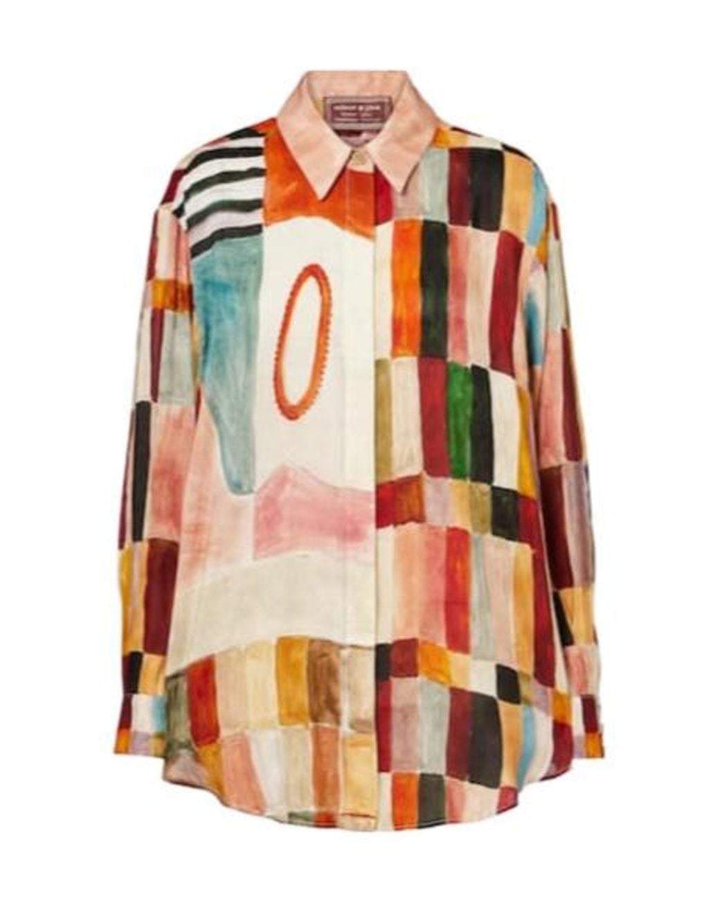 ALÉMAIS Orange X Lrnce Marjorelle Printed Linen And Silk Shirt