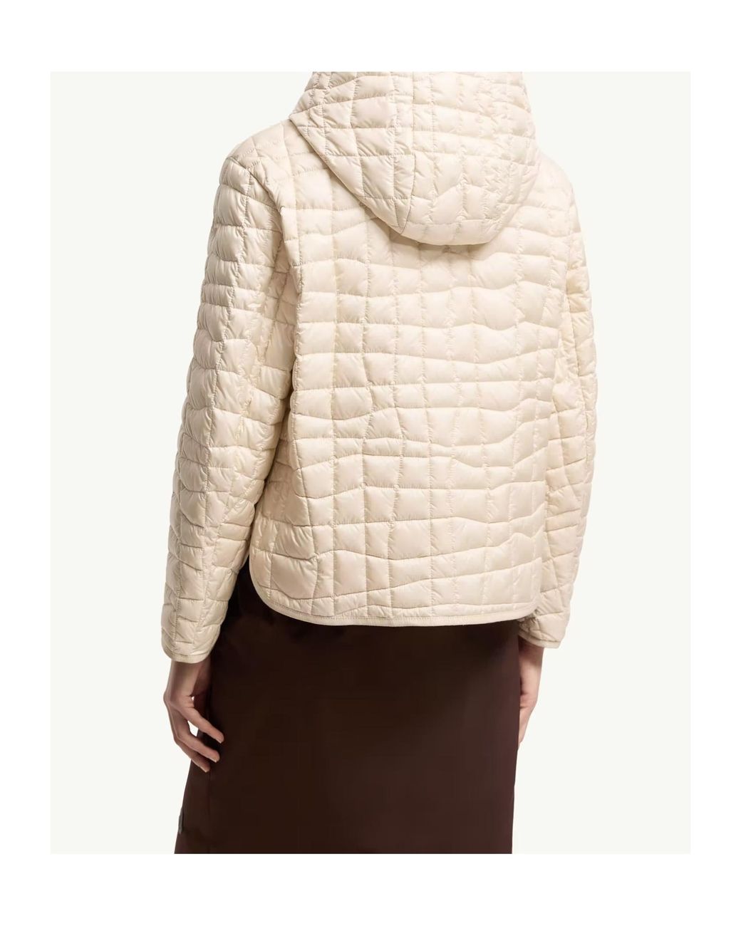 Moncler Natural Zip-Up Quilted Jacket