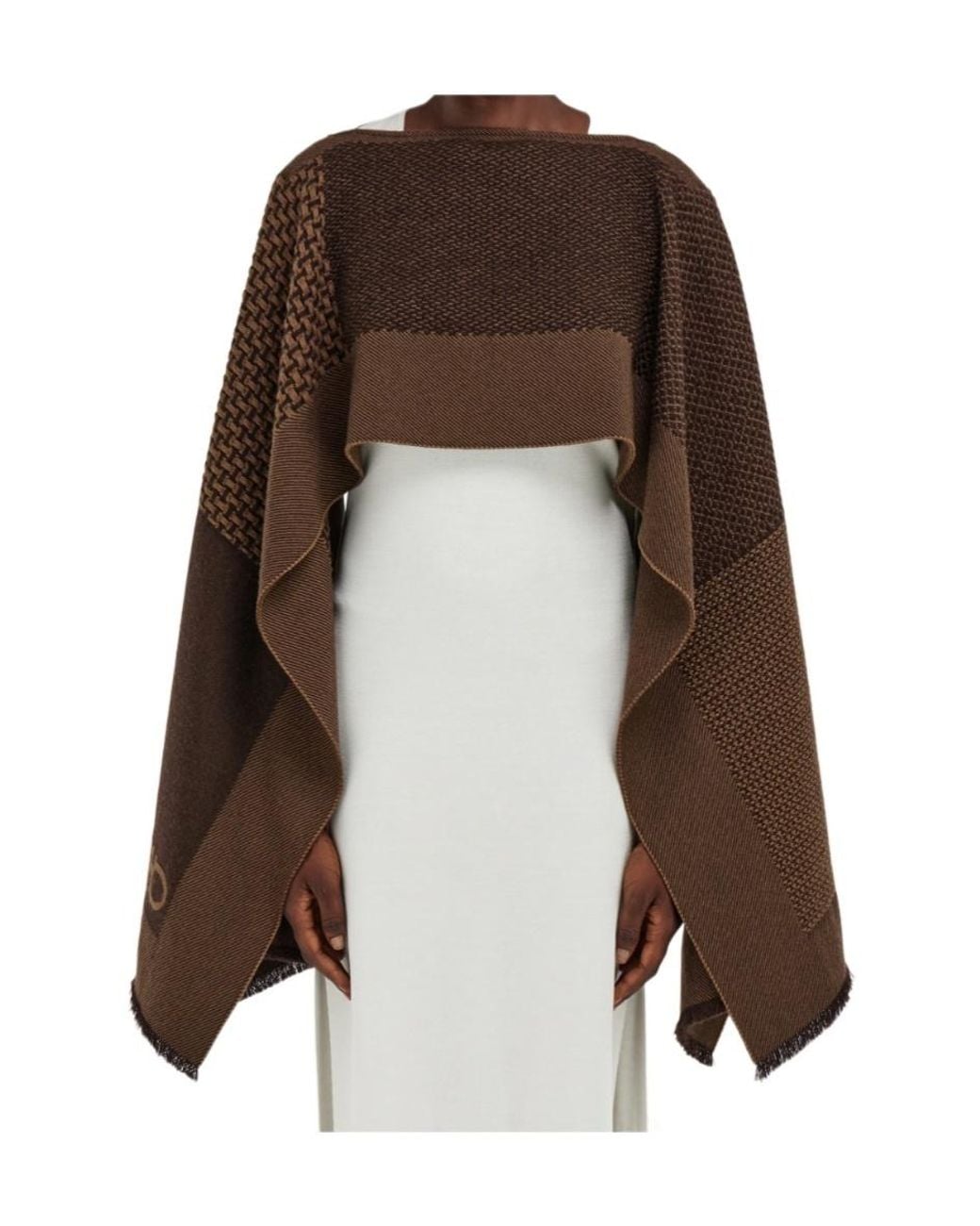 Ferragamo Brown Ferragamo Knitted Poncho