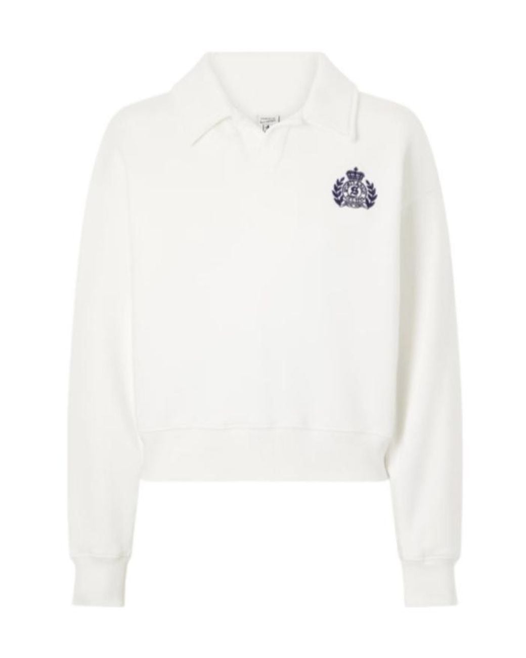 Sporty & Rich White Logo Embroidered Cotton Sweatshirt