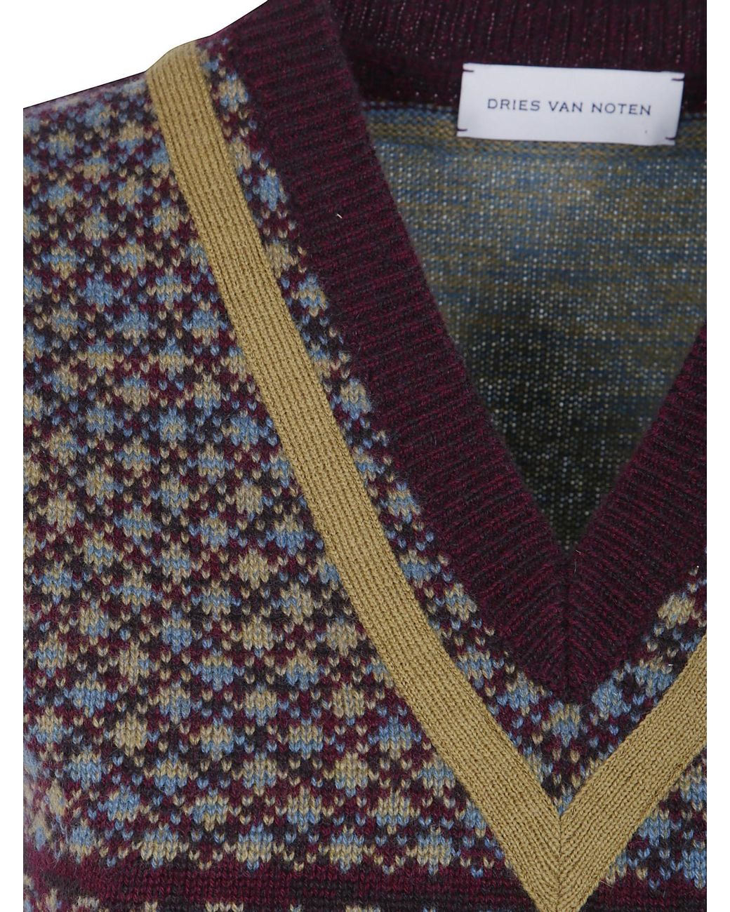 Dries Van Noten Multicolor Fitted Cashmere Top