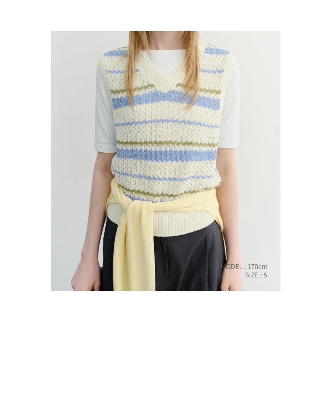 DUNST Gray Striped Chunky-Knit Vest for men