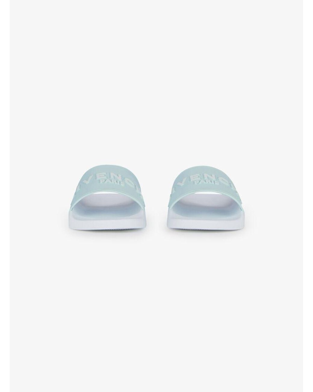 Givenchy White Logo-Embossed Slides