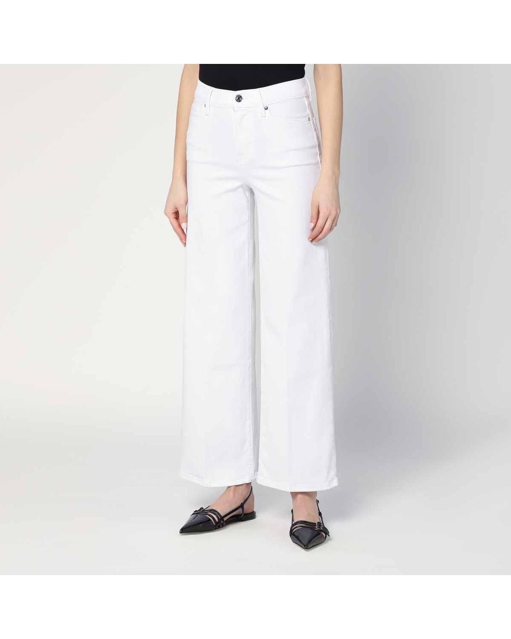 FRAME White Le Slim Palazzo Trousers