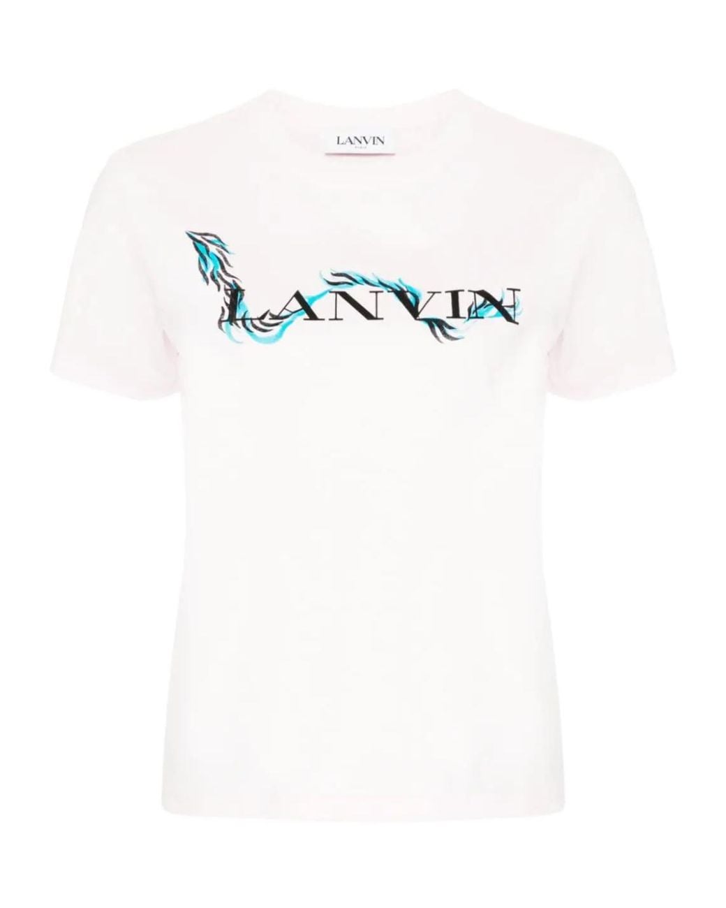 Lanvin White Logo Printed Crewneck T-Shirt