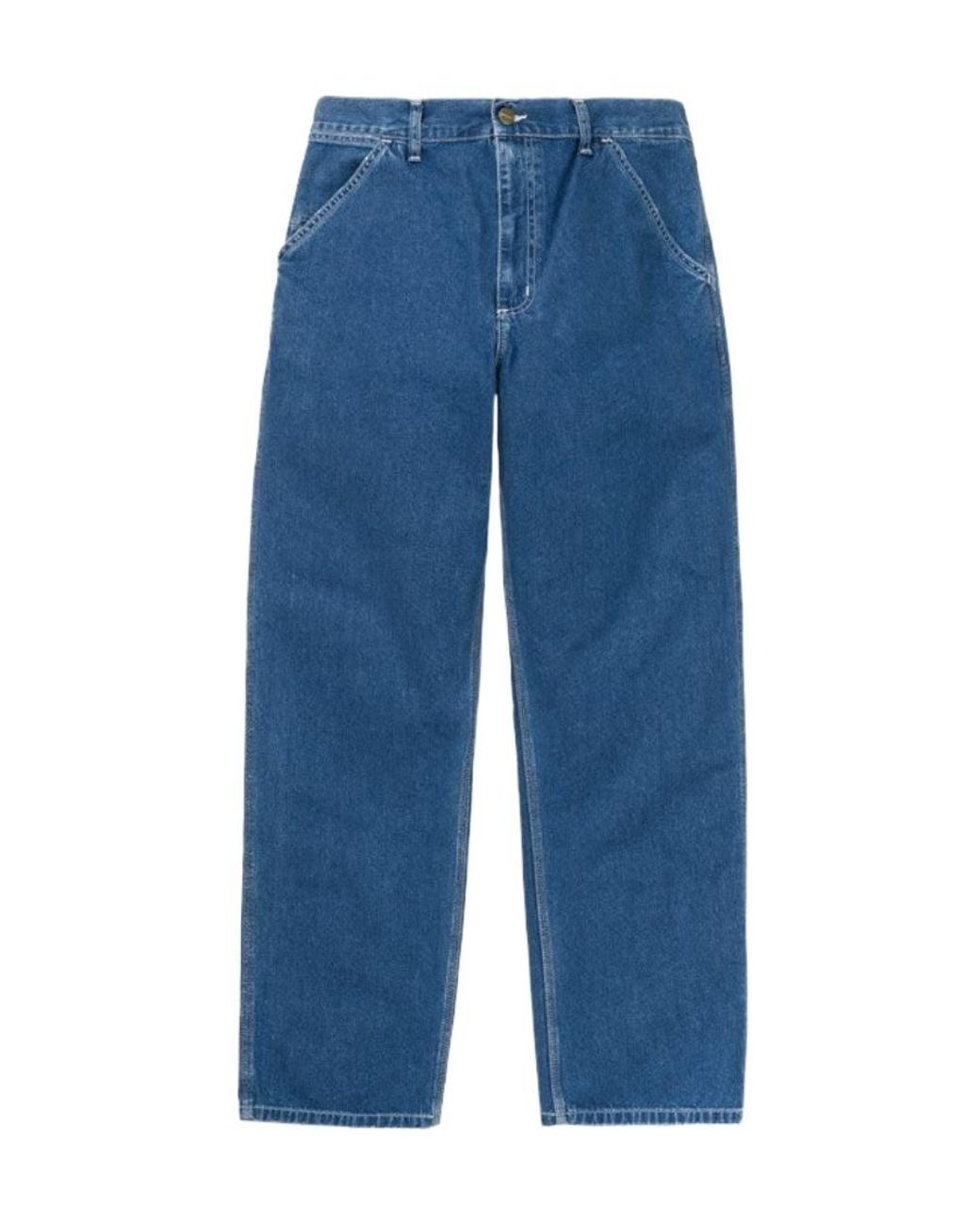 Carhartt Blue Simple Straight-Leg Mid-Rise Jeans for men