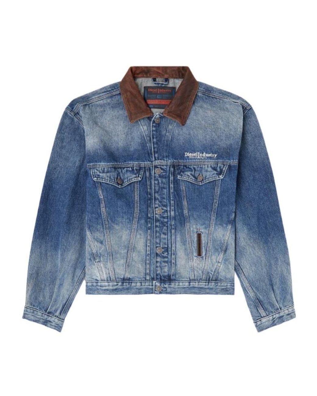 DIESEL Blue D-Denver-S1 Denim Trucker Jacket for men