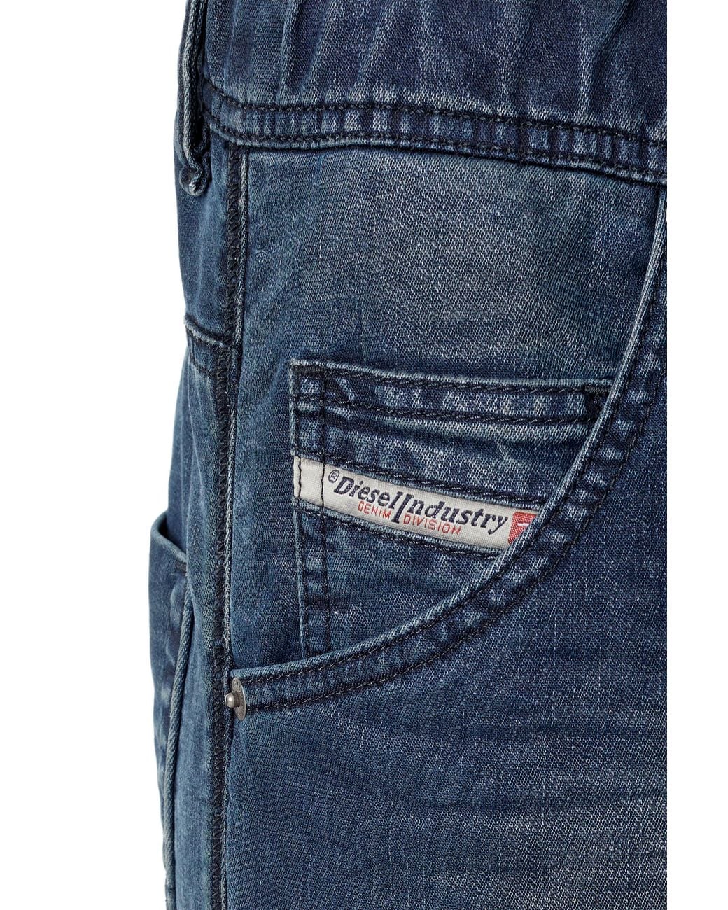 DIESEL Blue Drawstring Straight-Leg Jeans for men